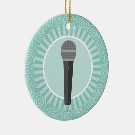 歌手おもしろいターコイズスワールシンガー セラミックオーナメント (右)