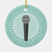 歌手おもしろいターコイズスワールシンガー セラミックオーナメント (正面)