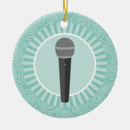 歌手おもしろいターコイズスワールシンガー セラミックオーナメント