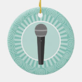 歌手おもしろいターコイズスワールシンガー セラミックオーナメント (裏面)