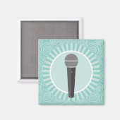 歌手おもしろいターコイズスワールシンガー マグネット (正面/裏面)