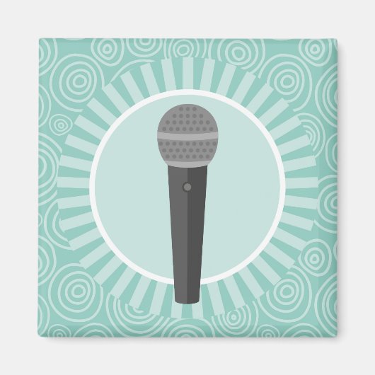 歌手おもしろいターコイズスワールシンガー マグネット (正面)