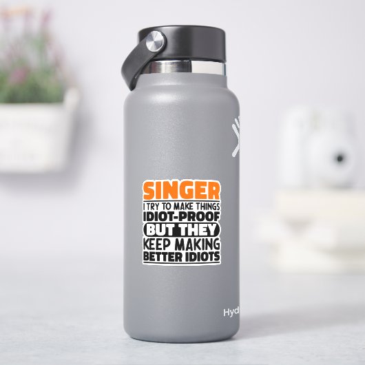 歌手が物を上手くやろうとするとボイスコーチ ギフトアイデア シール (HydroFlask)
