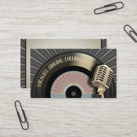 歌手のボーカリストの歌う先生 名刺 (正面/裏面インサイチュ)