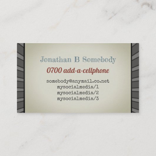 歌手のボーカリストの歌う先生 名刺 (裏面)