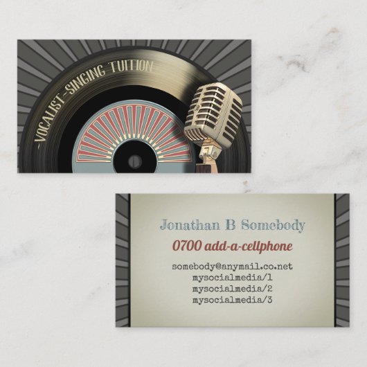 歌手のボーカリストの歌う先生 名刺 (正面/裏面)