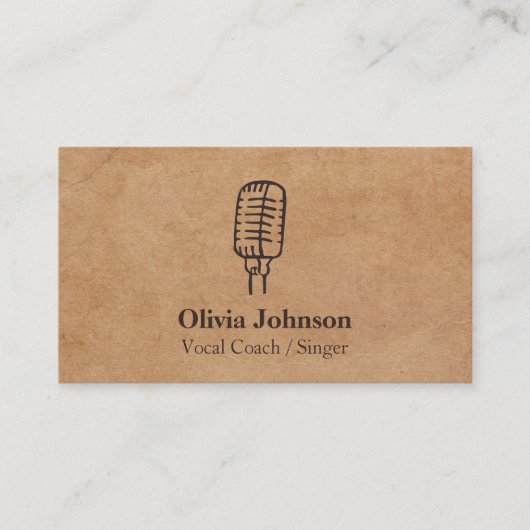 歌手のマイクロフォンの質の効果の名刺 名刺 (正面)