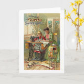 歌手のミシンの広告"最初のレッスン" カード (黄色い花)