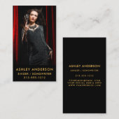 歌手のミュージシャンの完全な写真の広告宣伝の金ゴールド 名刺 (正面/裏面)