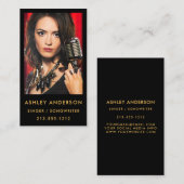 歌手のミュージシャンの広告宣伝の写真の名刺の金ゴールド 名刺 (正面/裏面)