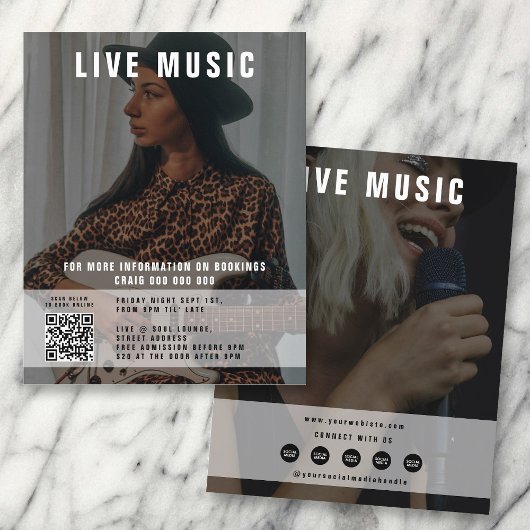 歌手のミュージシャン2写真ソーシャルメディアのプロモーション チラシ