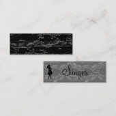 歌手のヴィンテージの灰色のノートのプロフィールカード スキニー名刺 (正面/裏面)