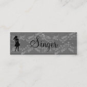歌手のヴィンテージの灰色のノートのプロフィールカード スキニー名刺 (裏面)