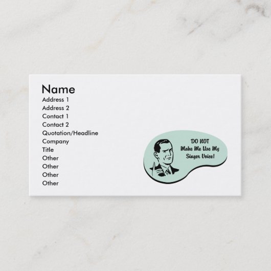 歌手の声 名刺 (正面)