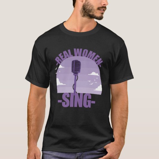 歌手の女の子のマイクの歌 Tシャツ (正面)