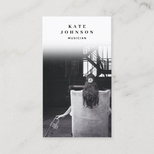 歌手ミュージシャンアーティストフォトソーシャルメディアQRコード 名刺 (正面)