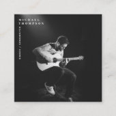 歌手ミュージシャンアーティストフォトパフォーマーQRコード スクエア名刺 (正面)