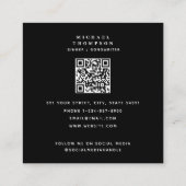 歌手ミュージシャンアーティストフォトパフォーマーQRコード スクエア名刺 (裏面)