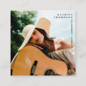 歌手ミュージシャンフォトギタリストQRコード スクエア名刺 (正面)