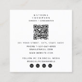 歌手ミュージシャンフォトギタリストQRコード スクエア名刺 (裏面)