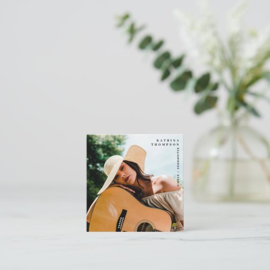 歌手ミュージシャンフォトギタリストQRコード スクエア名刺 (スタンド正面)