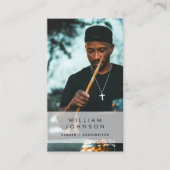 歌手ミュージシャンフォトドラマーQRコード 名刺 (正面)