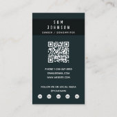 歌手ミュージシャンフォトブラック&ホワイトミュージックモダンズ 名刺 (裏面)