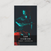 歌手ミュージシャンフォトブラック&ホワイトミュージックモダンズ 名刺 (正面)