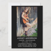 歌手ミュージシャンフォトプロモーションカード – バックフォト 招待状 (裏面)