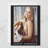 歌手ミュージシャンフォトプロモーションカード – バックフォト 招待状 (正面)