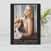 歌手ミュージシャンフォトプロモーションカード – バック文字 招待状 (スタンド正面)