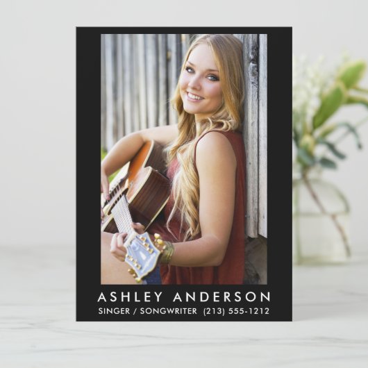 歌手ミュージシャンフォトプロモーションカード – バック文字 招待状 (スタンド正面)