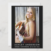 歌手ミュージシャンフォトプロモーションカード – バック文字 招待状 (正面)