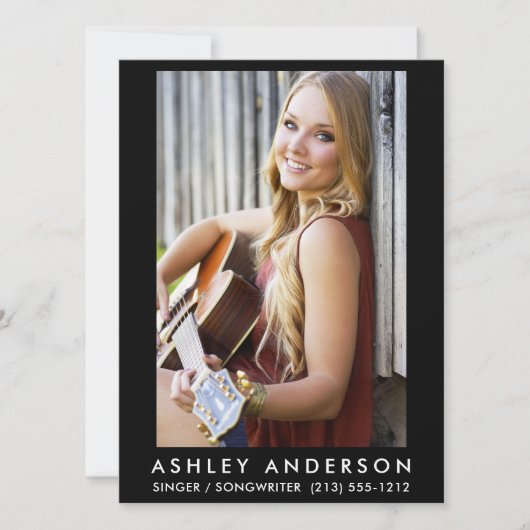 歌手ミュージシャンフォトプロモーションカード – バック文字 招待状 (正面)