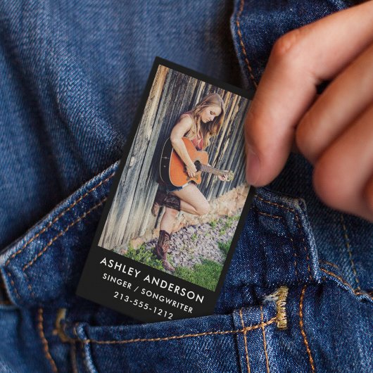 歌手ミュージシャンフォトプロモ名刺 – Blk 名刺