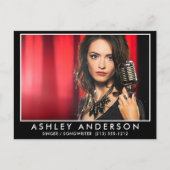 歌手ミュージシャンフォトホワイトフレーム ポストカード (正面)