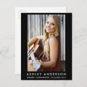 歌手ミュージシャンフォトポストカード – 黒 ポストカード (正面/裏面)