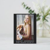 歌手ミュージシャンフォトポストカード – 黒 ポストカード (スタンド正面)