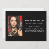 歌手ミュージシャンフルフォトプロモーションカード – バックフォト 招待状 (裏面)