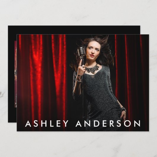 歌手ミュージシャンフルフォトプロモーションカード – バックフォト 招待状 (正面/裏面)