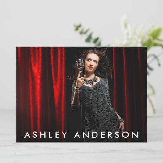 歌手ミュージシャンフルフォトプロモーションカード – バックフォト 招待状 (スタンド正面)