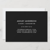 歌手ミュージシャンフルフォトプロモーションカード – バック文字 招待状 (裏面)