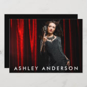 歌手ミュージシャンフルフォトプロモーションカード – バック文字 招待状 (正面/裏面)