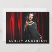 歌手ミュージシャンフルフォトプロモーションカード – バック文字 招待状 (正面)