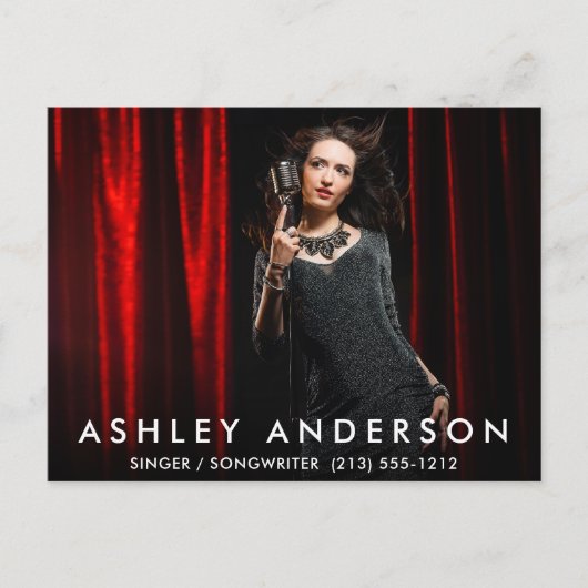 歌手ミュージシャンフルフォトポストカード ポストカード (正面)