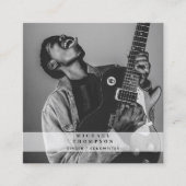 歌手ミュージシャン写真ソーシャルメディアQRコード スクエア名刺 (正面)