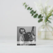 歌手ミュージシャン写真ソーシャルメディアQRコード スクエア名刺 (スタンド正面)