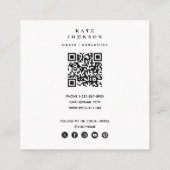 歌手ミュージシャン写真ソーシャルメディアQRコード スクエア名刺 (裏面)