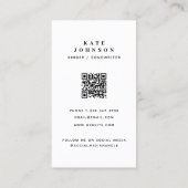 歌手ミュージシャン写真ソーシャルメディアQRコード 名刺 (裏面)