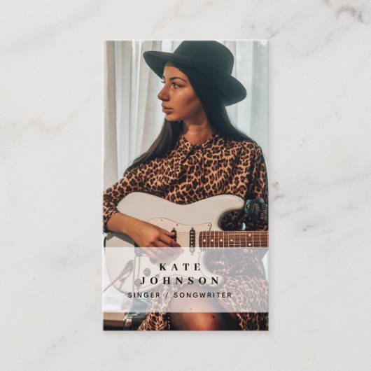 歌手ミュージシャン写真ソーシャルメディアQRコード 名刺 (正面)